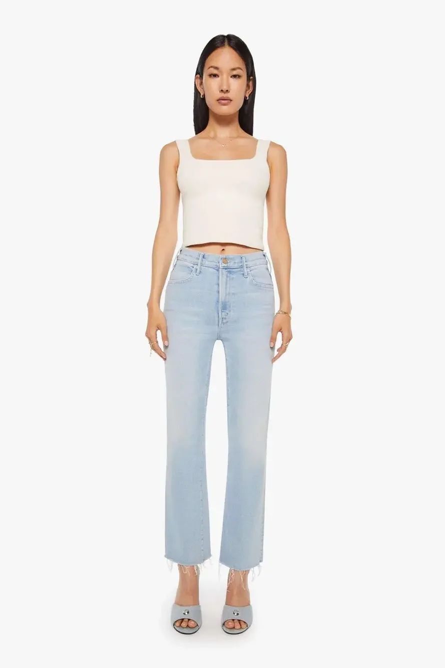 New MOTHER The Hustler Ankle Fray Jeans 27 Ball’s In Your Court